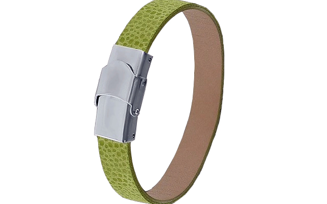 Pulsera de piel con enganche de acero