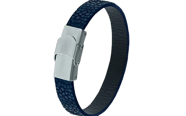 Pulsera de piel con enganche de acero