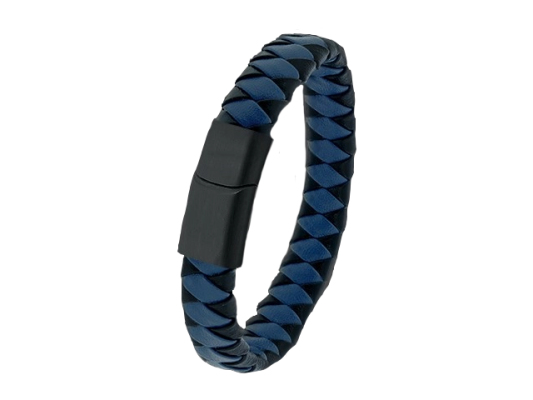 Pulsera de piel trenzada con enganche de acero