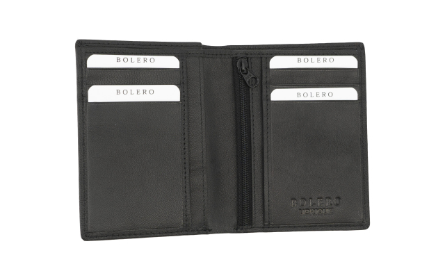 Cartera de piel para hombre en color negra hecha en Ubrique
