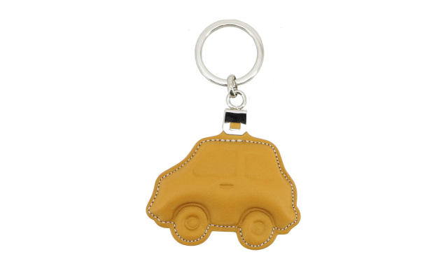 Llavero de cuero en forma de coche - Naranja