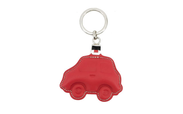 Llavero de cuero en forma de coche - Rojo