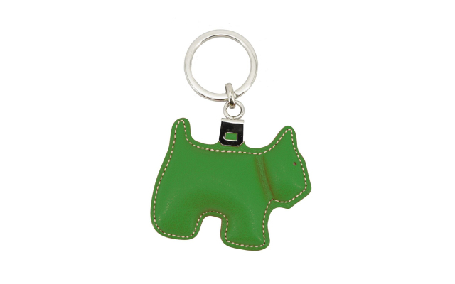 Llavero de cuero con forma de perro - Verde