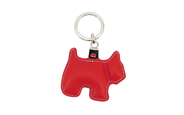 Llavero de cuero con forma de perro disponible - Rojo