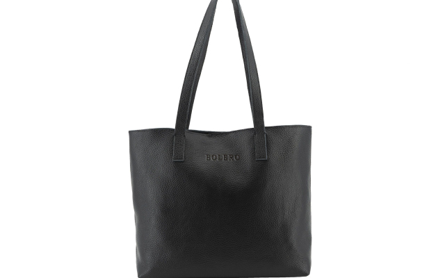 Bolso shopper de cuero. Modelo Triana - Negro